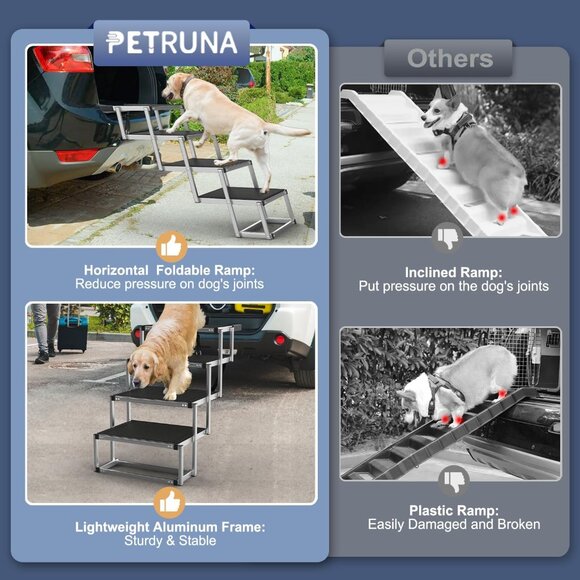 Dog Stairs for Car, Foldable Dog Ramp for Car with Non-Slip Surface - Picture 5 of 7